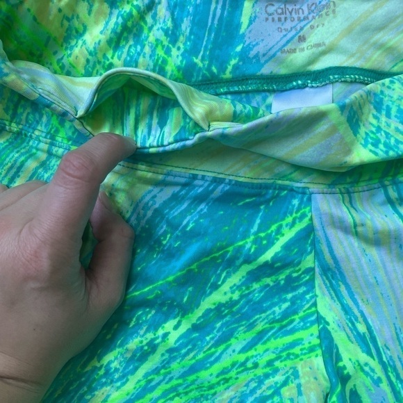 CALVIN Klein 3/4 length green funky tights size m - Picture 4 of 4